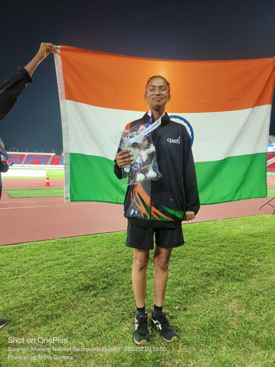 Babanpreet kaur CP girl won Silver Medal in 200m World Ability Sports December 2023